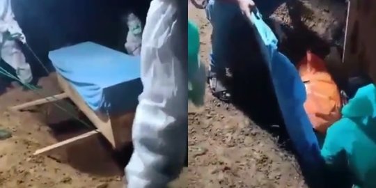 Heboh Jenazah PDP Corona Jatuh ke Kubur, Keluarga Marah-Marah ke Petugas
