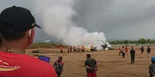 Fakta Jatuhnya Helikopter di Kendal, Seluruh Bagian Terbakar