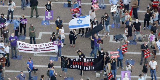 Aksi Ribuan Warga Israel Protes Rencana Pencaplokan Wilayah Palestina