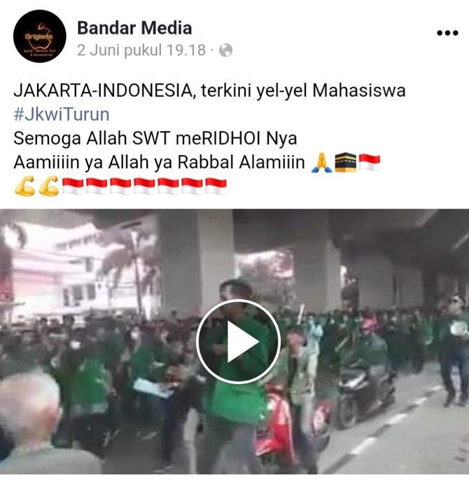 tidak benar video demo mahasiswa tuntut presiden jokowi mundur