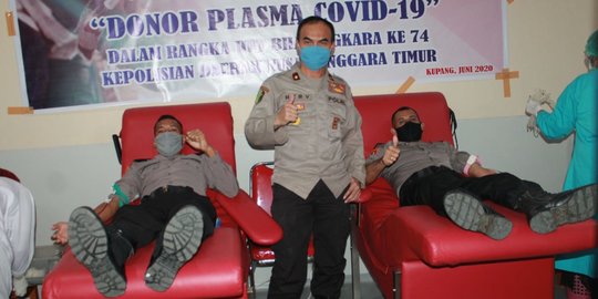 Sembuh dari Covid-19, 5 Polisi di Kupang Donorkan Plasmanya