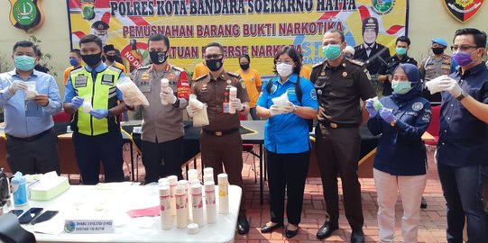 Polres Bandara Musnahkan 3.018 Gram Sabu & 130 Ekstasi Tangkapan 3 Bulan Terakhir