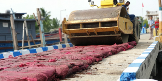 Bea Cukai Kuala Langsa Musnahkan Bawang Merah Ilegal Hasil Operasi Laut