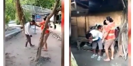 Heboh Video Preman Takut Istri, Dijewer Ditabok Malah Minta Ampun & Menangis