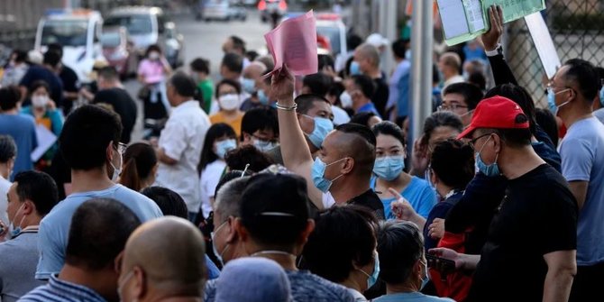 Ledakan Kasus Corona di Pasar Grosir Beijing, China Kembali Terapkan Lockdown Ketat