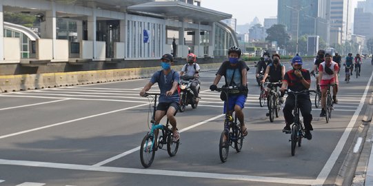 Saat CFD, Jalur Sepeda Sementara Jalan Sudirman-Thamrin Tak Beroperasi