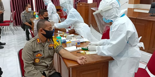 120 Anggota Polresta Kediri Ikuti Rapid Test Covid-19, Hasilnya Nonreaktif