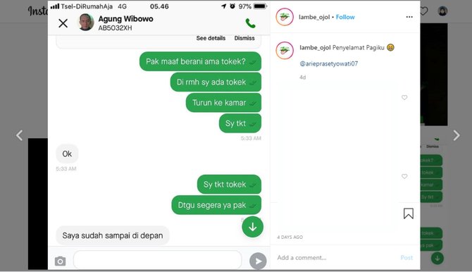 pengemudi ojol ini dipesan hanya untuk mengusir tokek