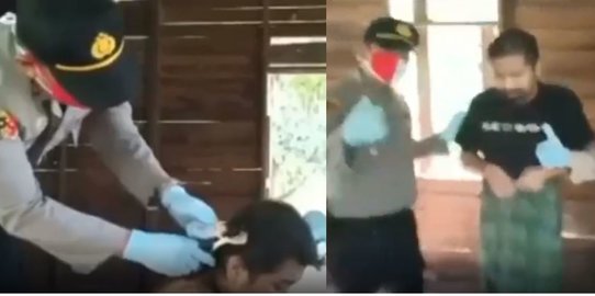 Video Polisi Cukur Rambut & Mandikan Pria Alami Gangguan Jiwa, Kini Terlihat Bersih