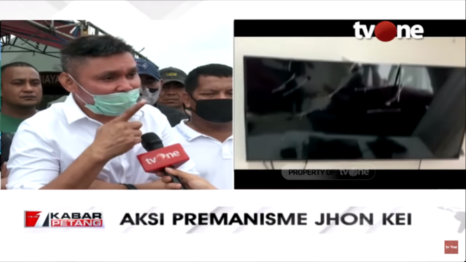 potret dalam rumah nus kei usai diserang kelompok john kei pecahan kaca berserakan