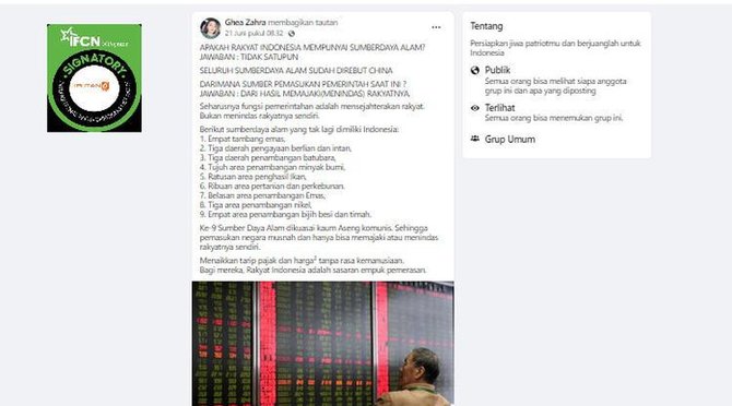 tidak terbukti sumber daya alam indonesia direbut china ini faktanya