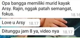 art ashanty bocorkan pesan singkat guru les tentang arsy