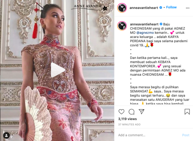 cerita anne avantie saat terima order kebaya dari agnez mo rasanya sesuatu banget