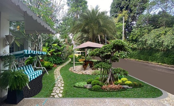 konsep terbaru taman raffi ahmad di rumah andara