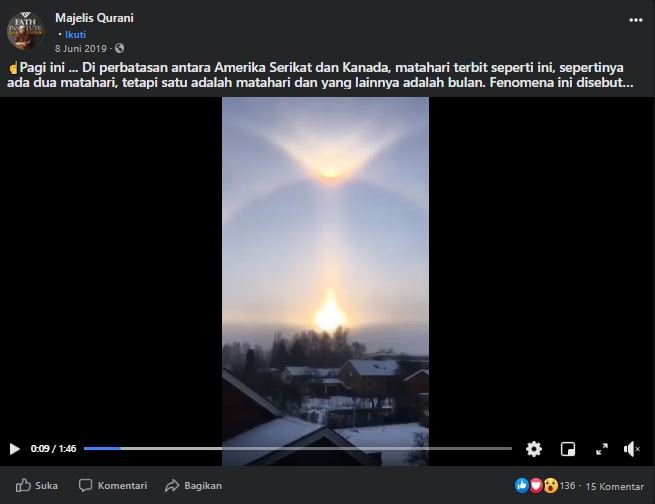 video matahari jadi dua di perbatasan as dan kanada