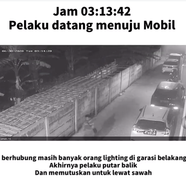 via vallen unggah rekaman cctv saat pelaku bakar mobilnya