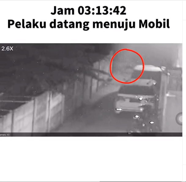 via vallen unggah rekaman cctv saat pelaku bakar mobilnya