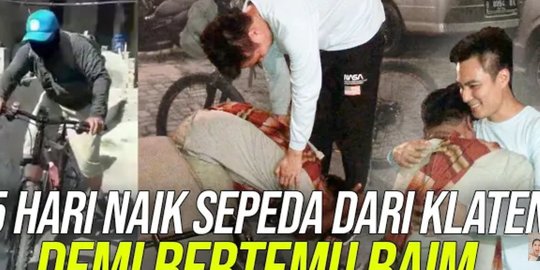 Kisah Pria Klaten Rela 5 Hari Bersepeda Demi Bertemu Baim Wong, Ajukan 2 Permintaan