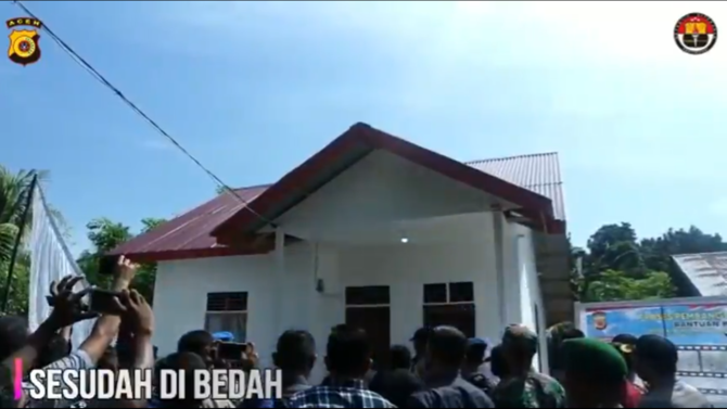 gubuk reyot disulap jadi rumah layak huni hasil iuran para polisi aceh