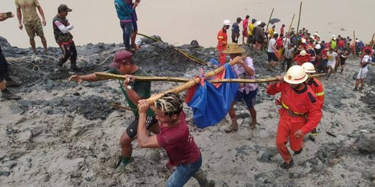 Tragis, Ratusan Penambang Giok Tewas Tertimbun Longsor di Myanmar