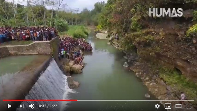 ritual lempar kepala kerbau di trenggalek