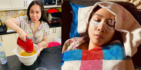 Potret Nagita Slavina Tidur Kelopak Matanya Diplester, Netizen Kompak Bilang Begini