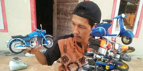 Karya Ciamik Pemuda Tasikmalaya Ubah Sampah Jadi Miniatur Motor