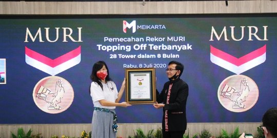 Tutup Atap 28 Tower Dalam 8 Bulan, Meikarta Cetak Rekor MURI