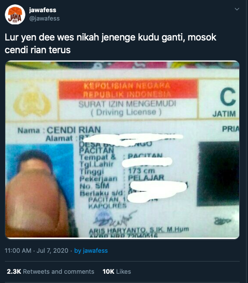 tak kalah unik dari dita leni ravia nama pria ini juga curi perhatian