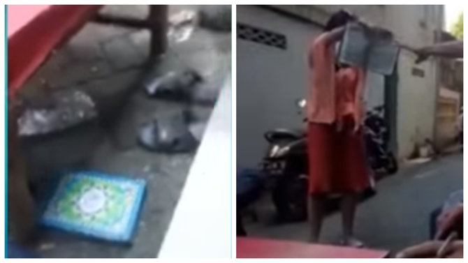 viral video wanita lempar alquran warga geruduk rumah pelaku dan diamankan polisi