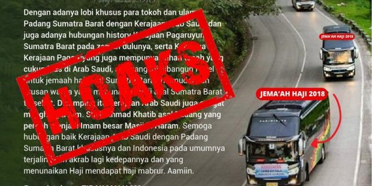 CEK FAKTA: Hoaks Jemaah Asal Padang Sumbar Berangkat Haji Tahun 2020