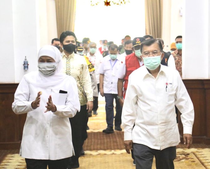gubernur khofifah bertemu jusuf kalla