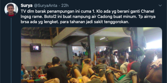 Karutan Salemba: Surya Anta Akui Salah Unggah Kondisi Rutan di Medsos