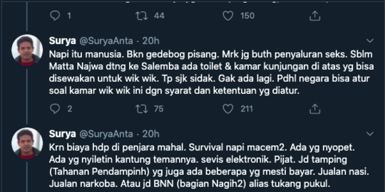 surya anta blak-blakan kondisi di rutan salemba