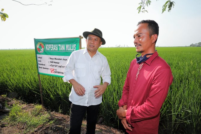 menteri teten berdialog dengan pengurus koperasi gapoktan tani mulus di desa mundakjaya kabupaten indramayu