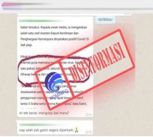 tangkapan layar percakapan whatsapp tentang pegawai kemepora