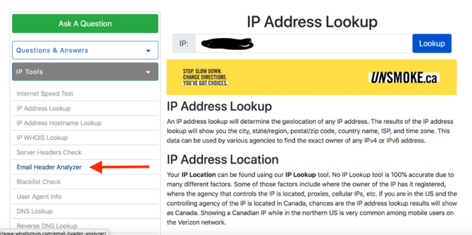 cara melihat ip address