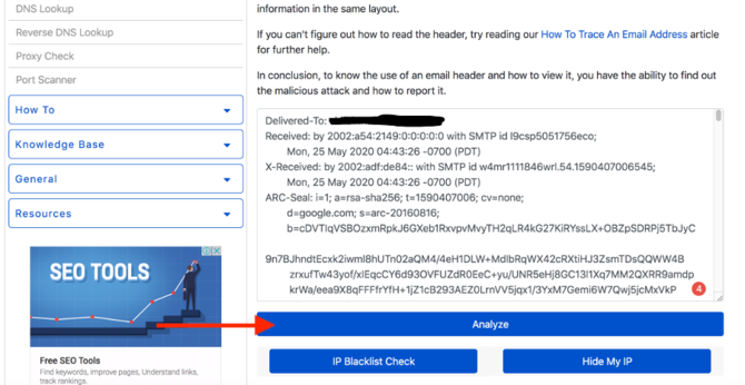 cara melihat ip address