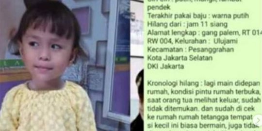 Bocah Korban Penculikan di Pesanggrahan Ditemukan di Banten