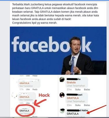 hoaks mengetik kata quotgratulaquot untuk memverifikasi keamanan akun facebook