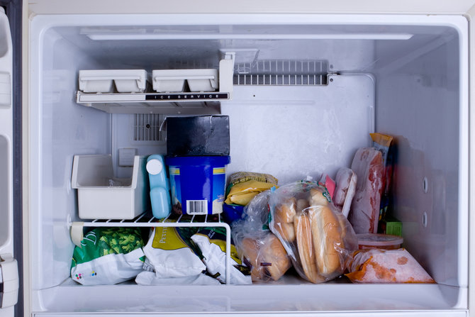 ilustrasi makanan di lemari es