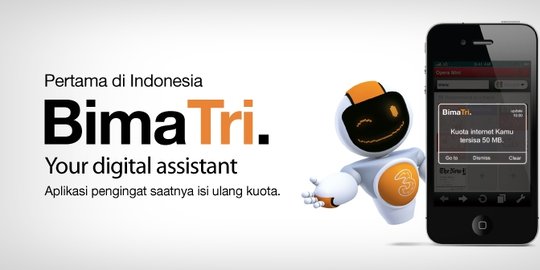 kuota internet 3 lewat aplikasi