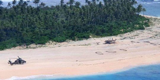 Tiga Pelaut Terdampar di Pulau Terpencil Diselamatkan Setelah Tulis Tanda SOS