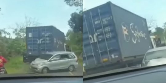Viral Video Truk Kontainer Mundur Hantam Tiga Mobil, Begini Kronologinya