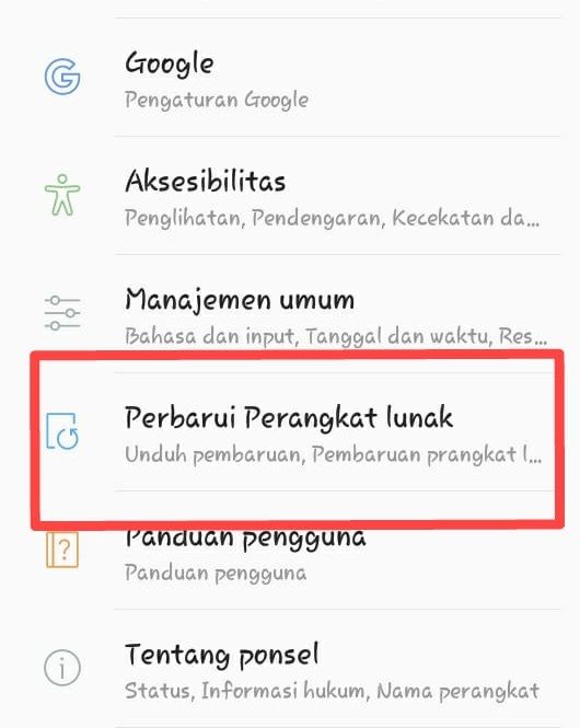 cara update android