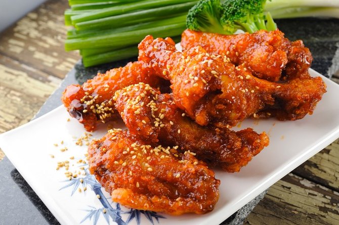 ilustrasi ayam goreng korea