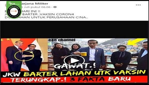 hoaks jokowi barter vaksin corona dengan lahan untuk perusahaan china