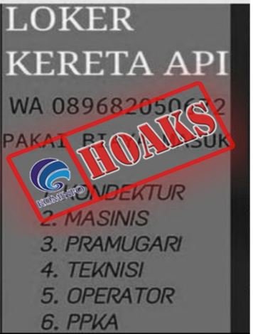 hoaks lowongan kerja pt kai