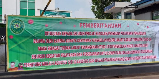 PN Jakarta Barat Kembali Buka Layanan Usai Karantina Akibat Covid-19