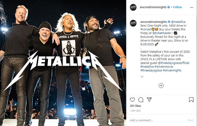 metallica konser drive in